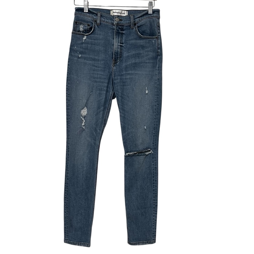 Reformation High & Skinny Jeans Maui Distressed Size 28 Contemporary Boho